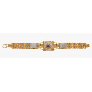 22K GOLD MEN'S PERUMAL BRACELET WITH ZERCON STONES